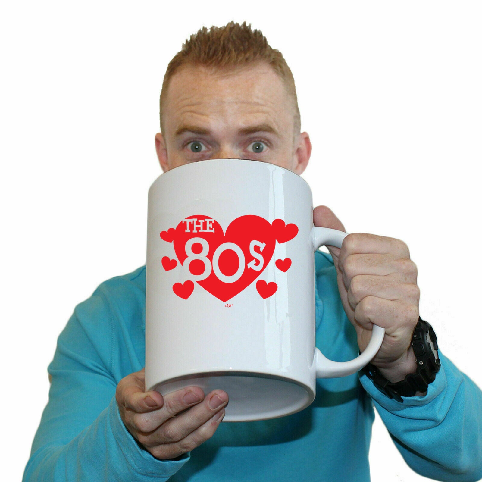 The 80S Red Heart - Funny Giant 2 Litre Mug