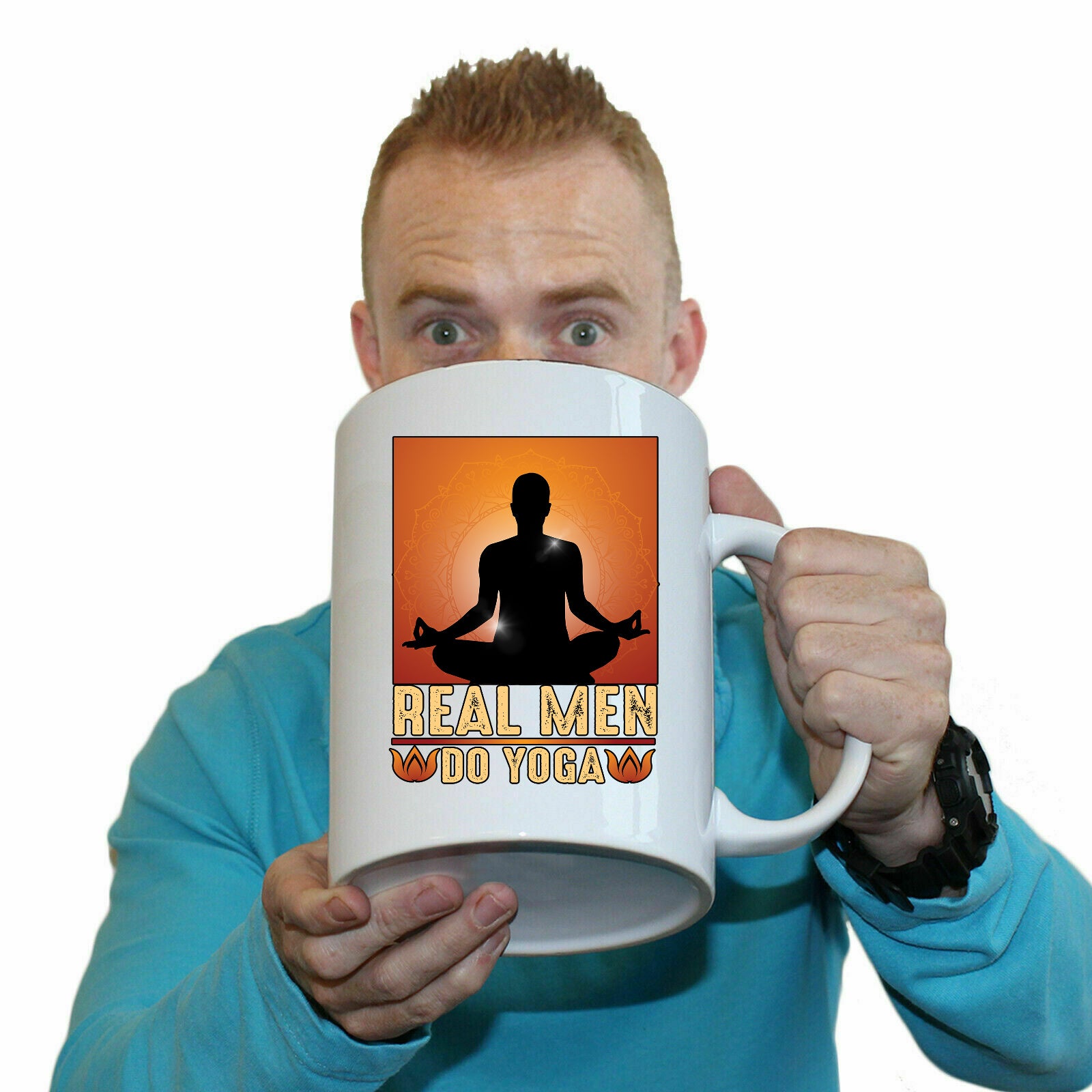 Real Men Do Yoga - Funny Giant 2 Litre Mug