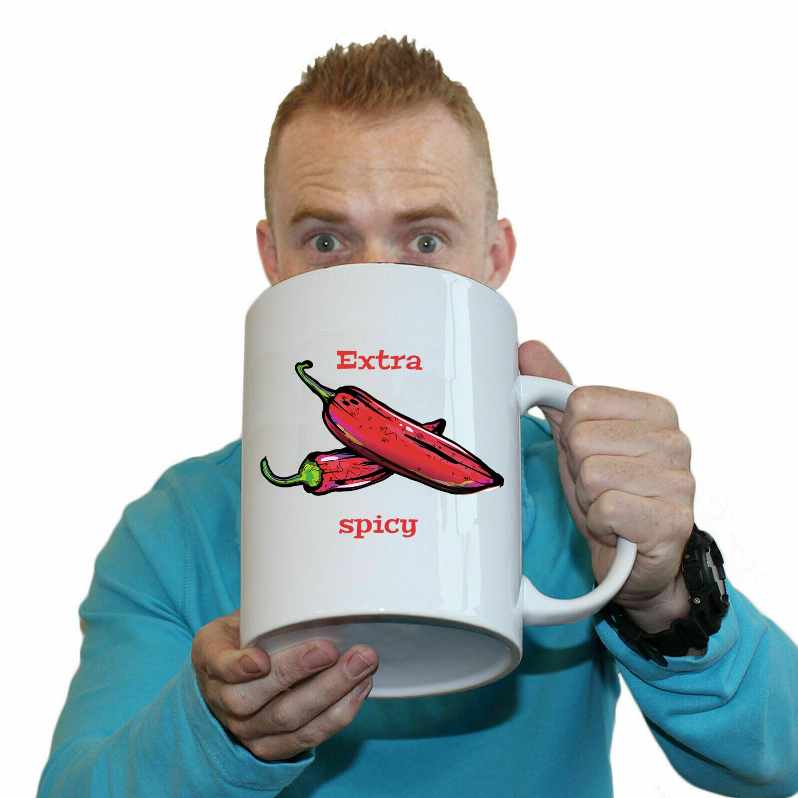 Extra Spicy Chillies - Funny Giant 2 Litre Mug