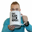 Eat Sleep Cook Repeat - Funny Giant 2 Litre Mug