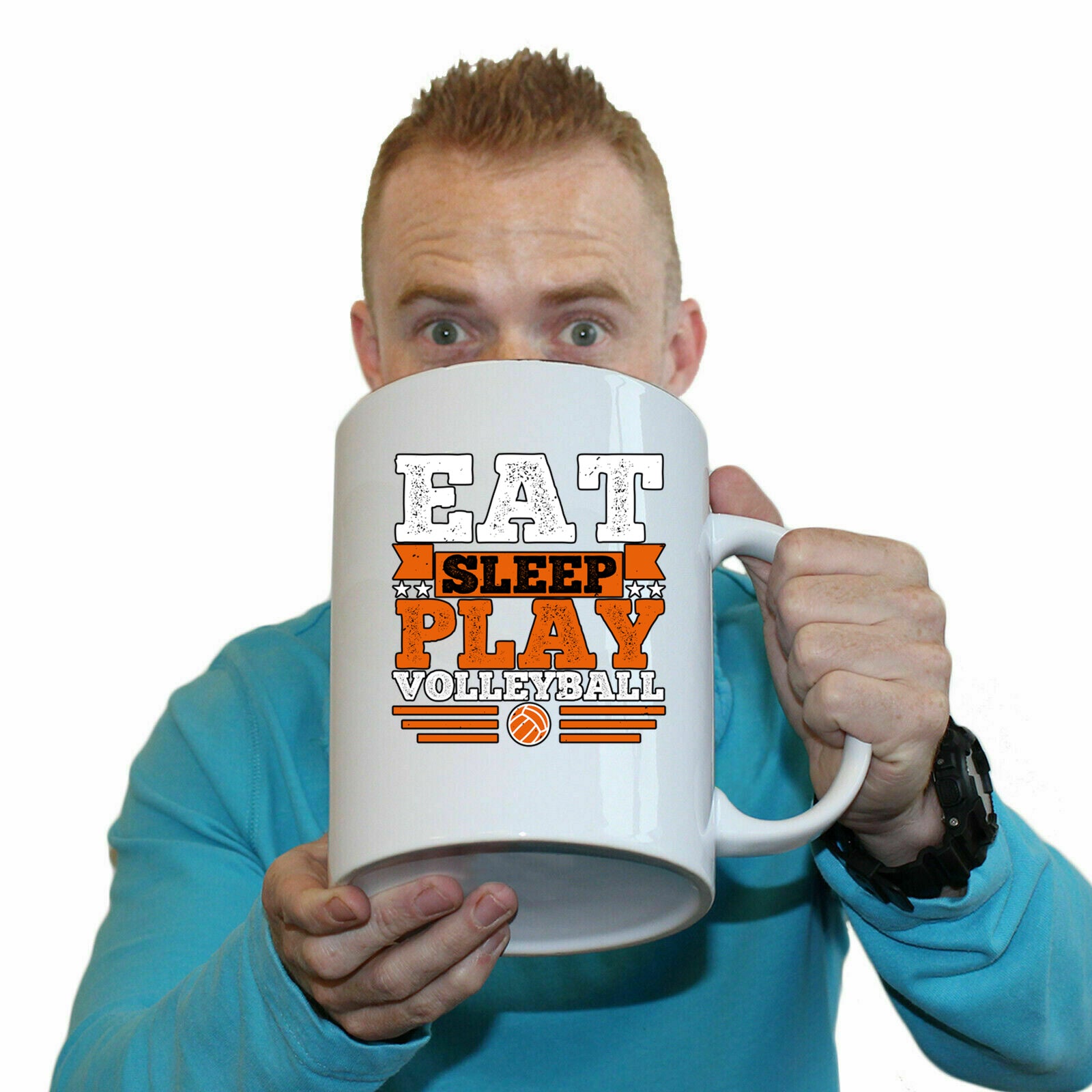 Eat Sleep Play Volleyball - Funny Giant 2 Litre Mug