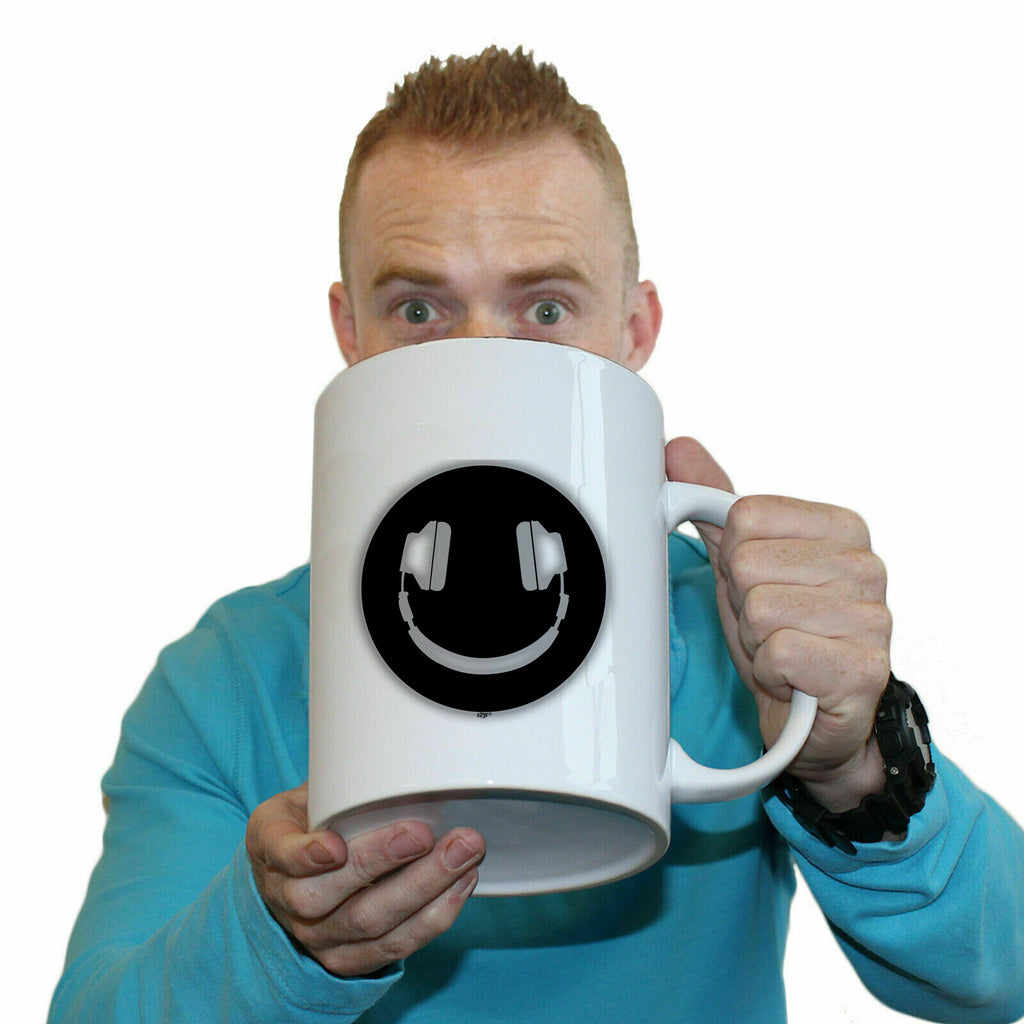 Headphone Smile Glow In The Dark - Funny Giant 2 Litre Mug Cup
