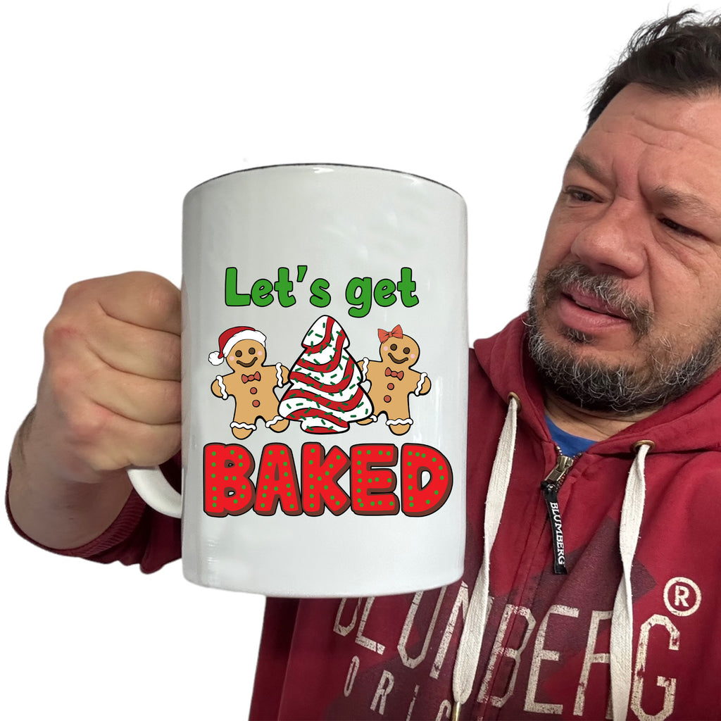 Christmas Lets Go Get Baked - Funny Giant 2 Litre Mug