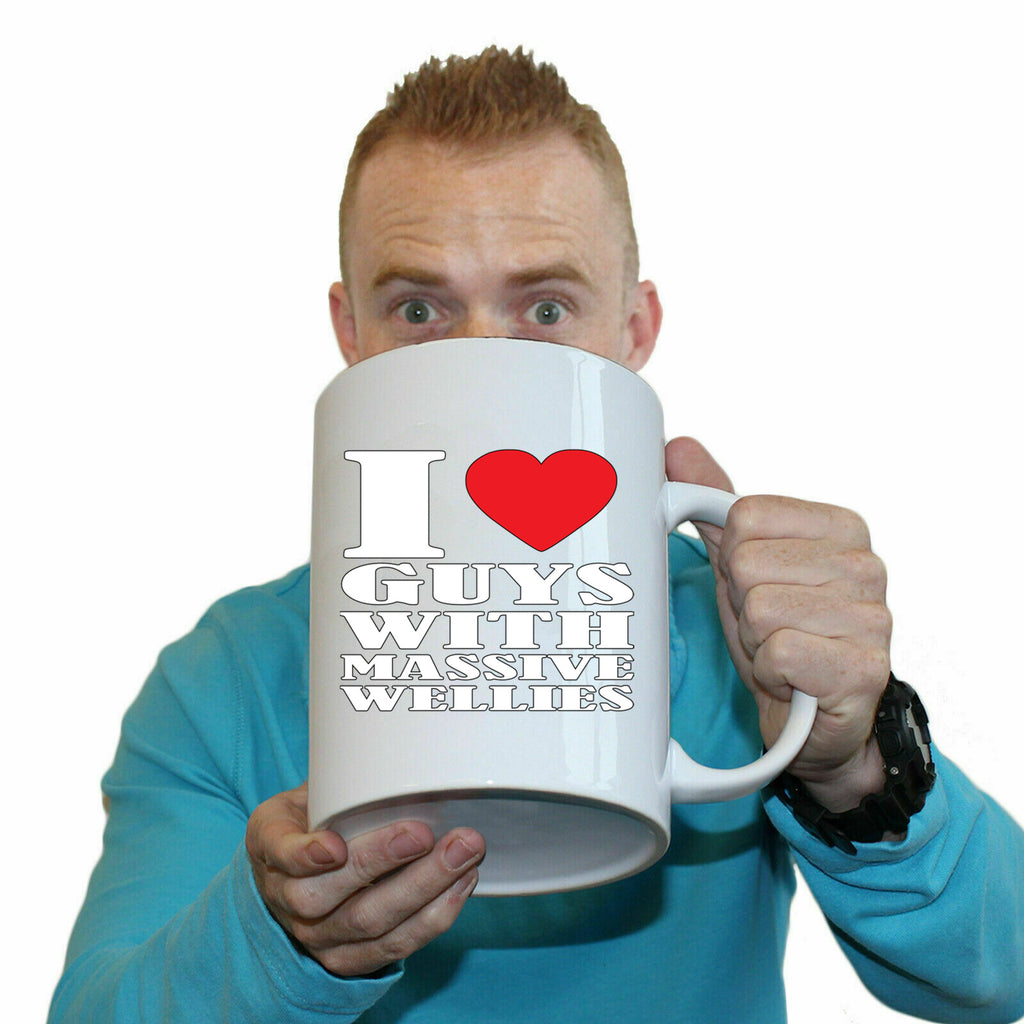 Love Heart Guys With Massive Wellies - Funny Giant 2 Litre Mug