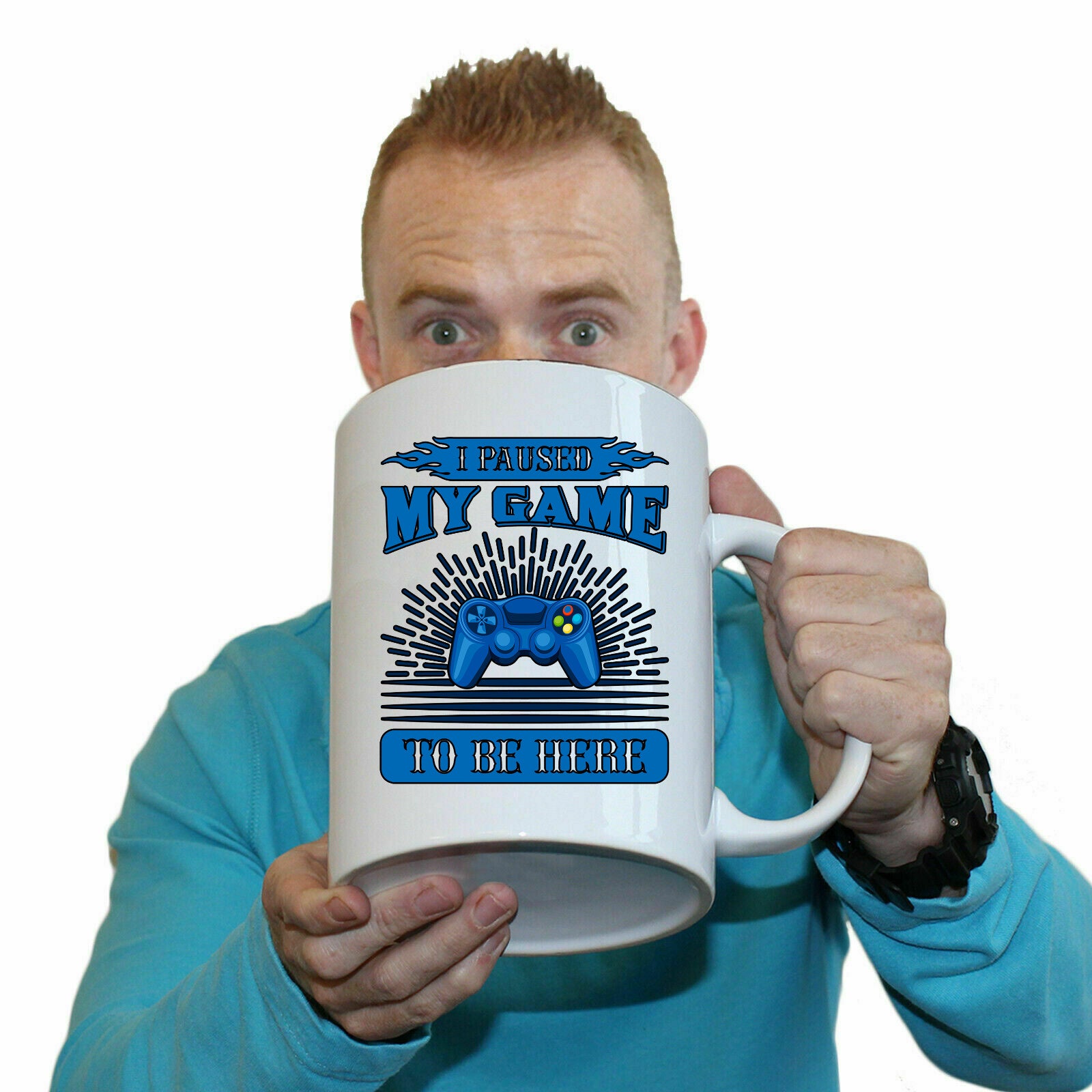 I Paused The Game To Be Here - Funny Giant 2 Litre Mug