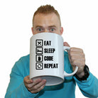 Eat Sleep Code Repeat Web Designer Computer Programmer - Funny Giant 2 Litre Mug