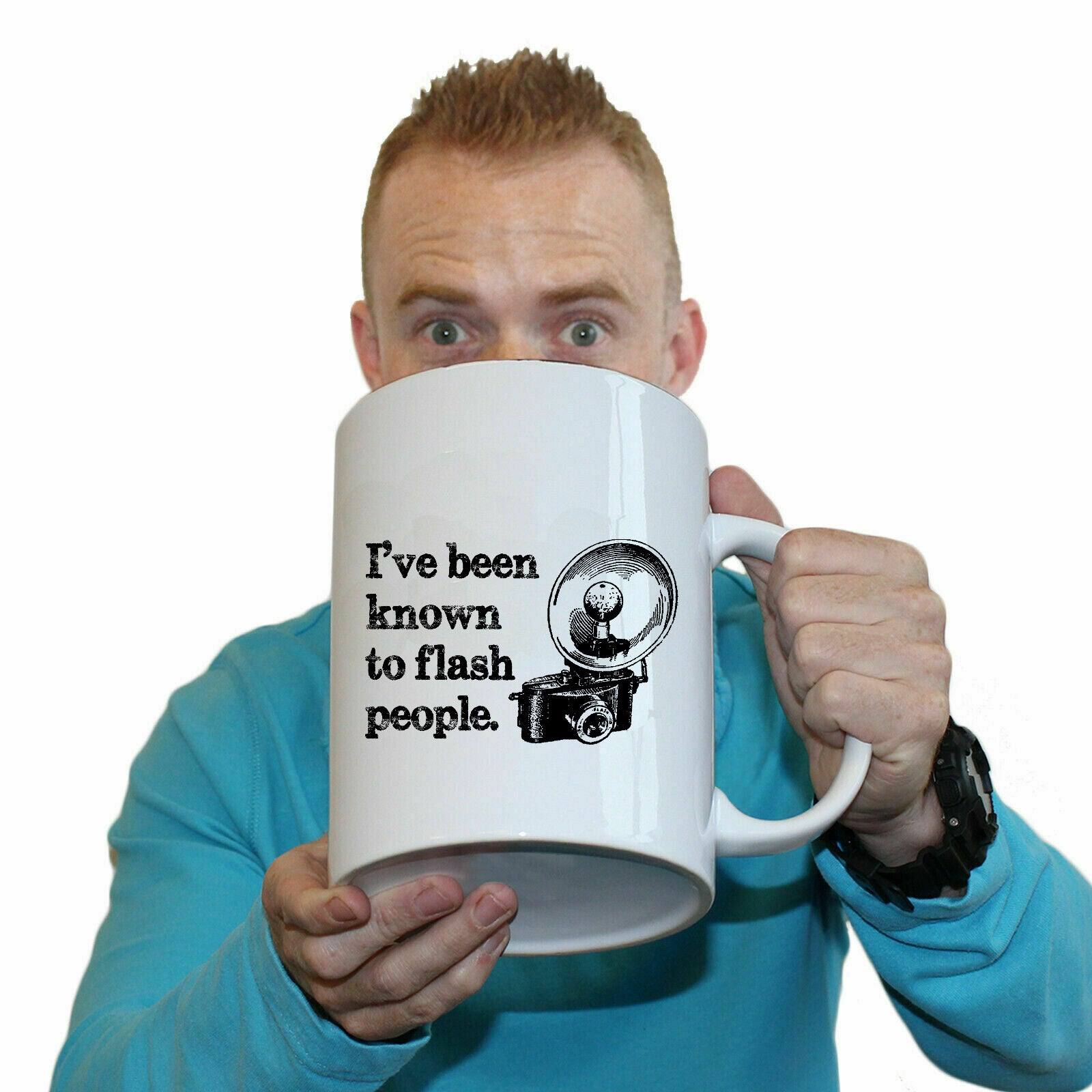 Ive Been Known To Flash People Black - Funny Giant 2 Litre Mug