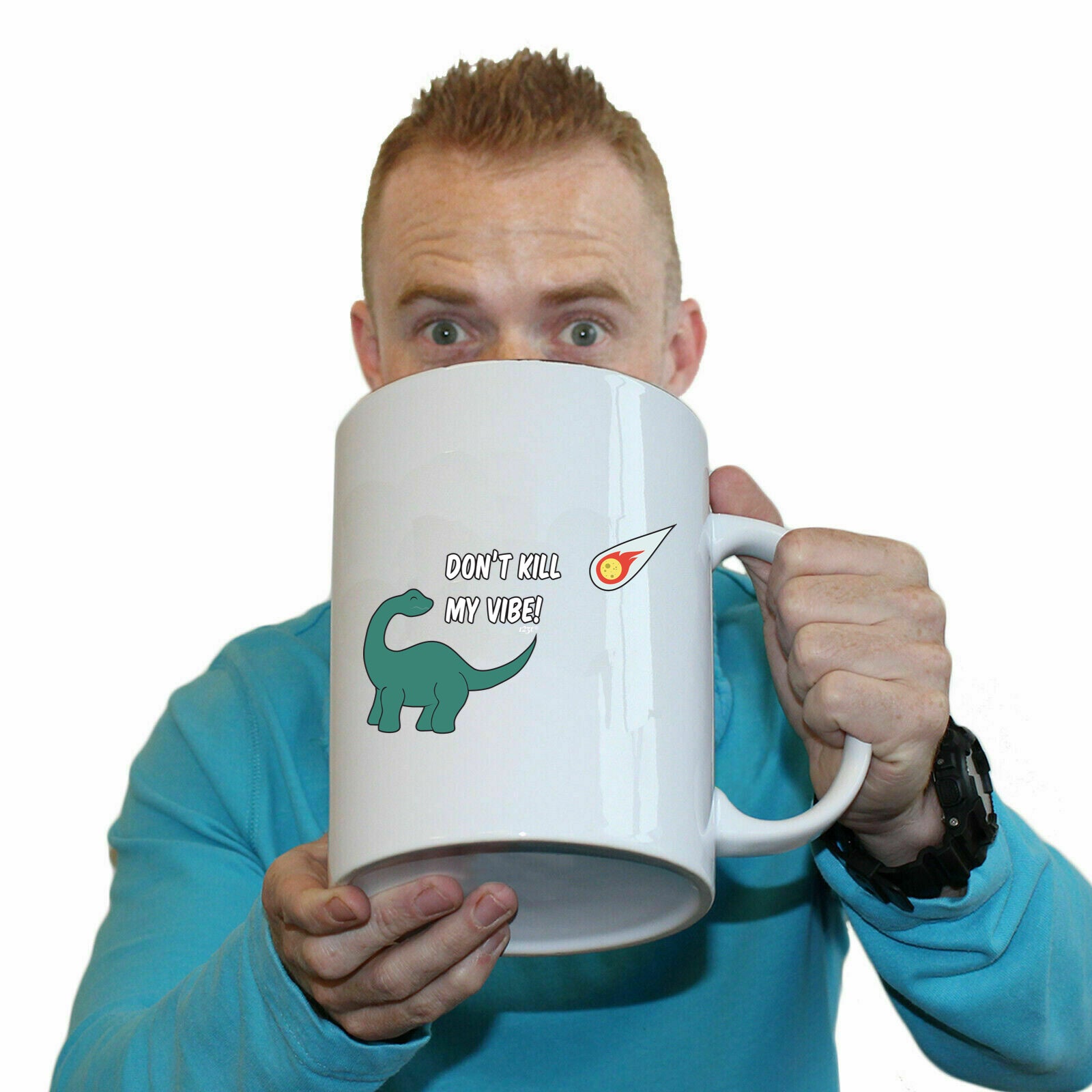 Dont Kill My Vibe Dinosaur - Funny Giant 2 Litre Mug Cup
