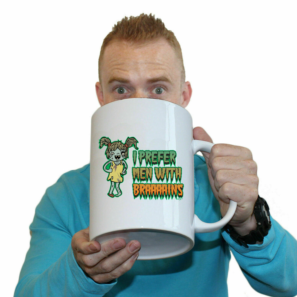 Zombie Prefer Men With Braaaains - Funny Giant 2 Litre Mug