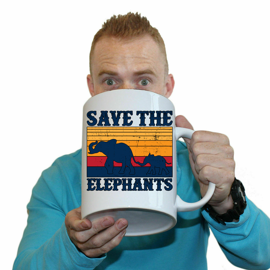Save The Elephants Animal - Funny Giant 2 Litre Mug