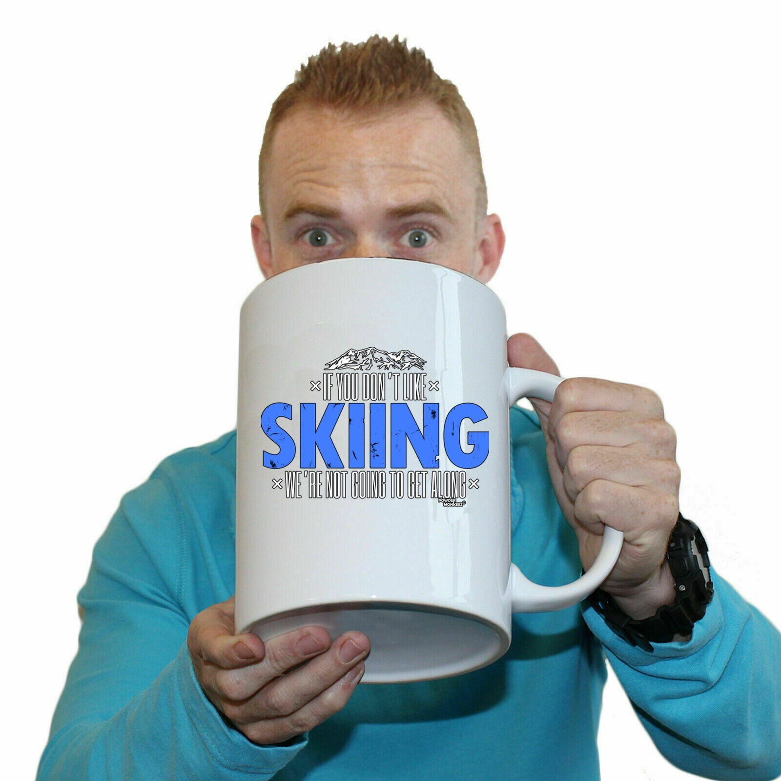 Pm If You Dont Like Skiing Not Get Along - Funny Giant 2 Litre Mug