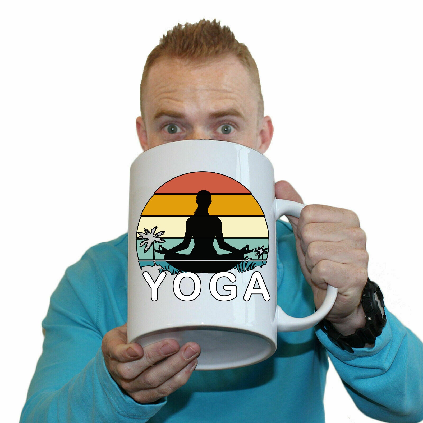 Yoga Sunset - Funny Giant 2 Litre Mug
