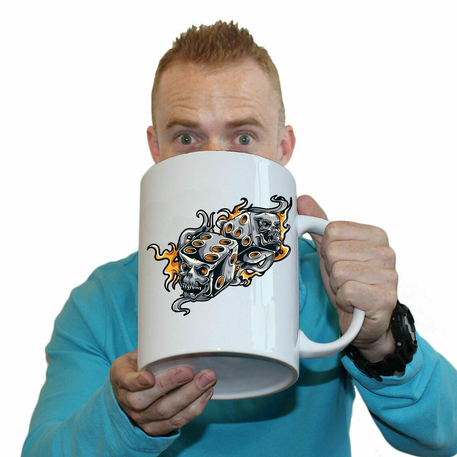 Skull Dice - Funny Giant 2 Litre Mug