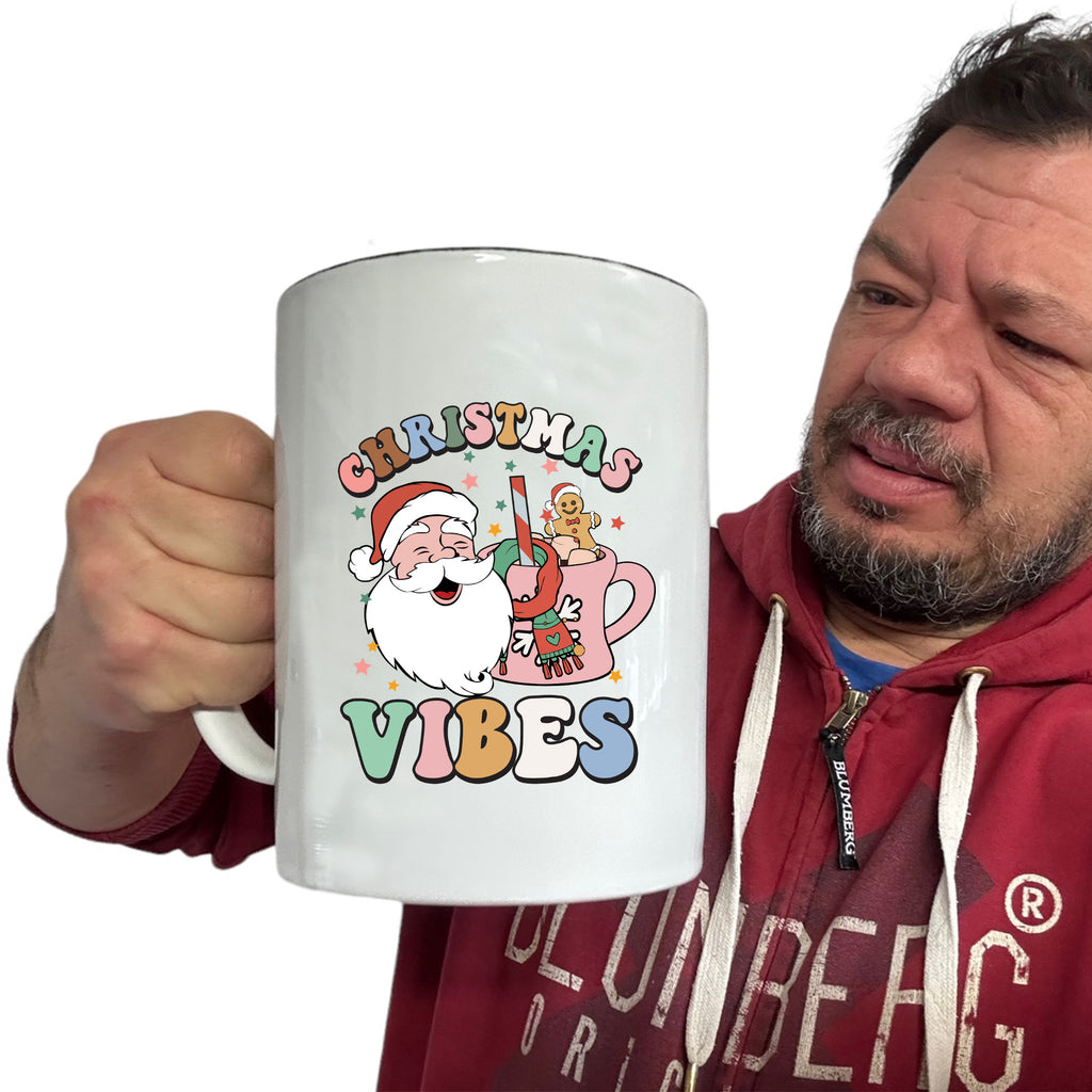 Retro Christmas Vibes - Funny Giant 2 Litre Mug