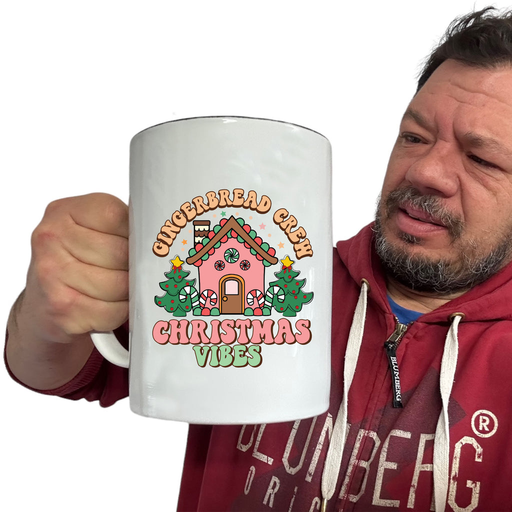 Christmas Retro Gingerbread Crew - Funny Giant 2 Litre Mug