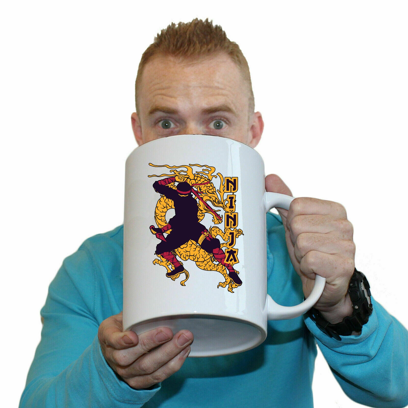 Ninja Warrior Dragon - Funny Giant 2 Litre Mug