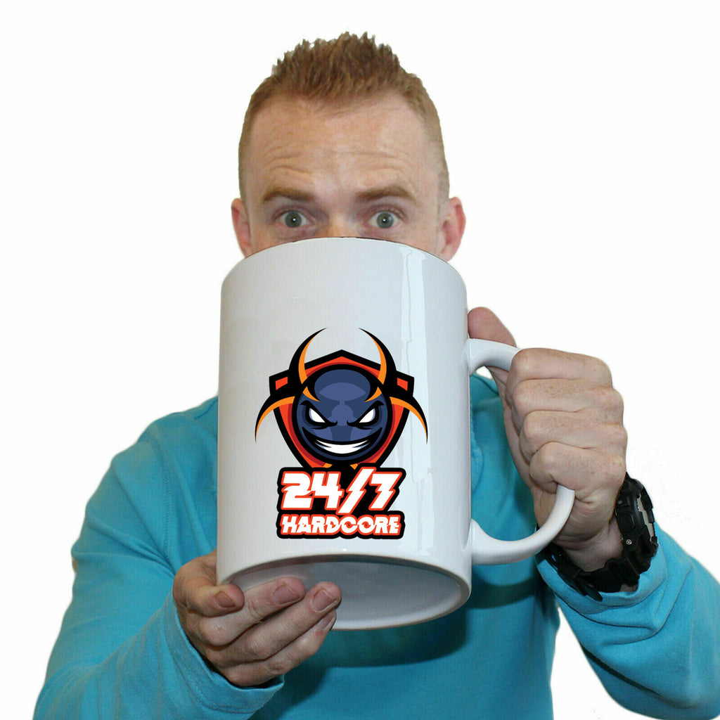 247 Hardcore With Text - Funny Giant 2 Litre Mug