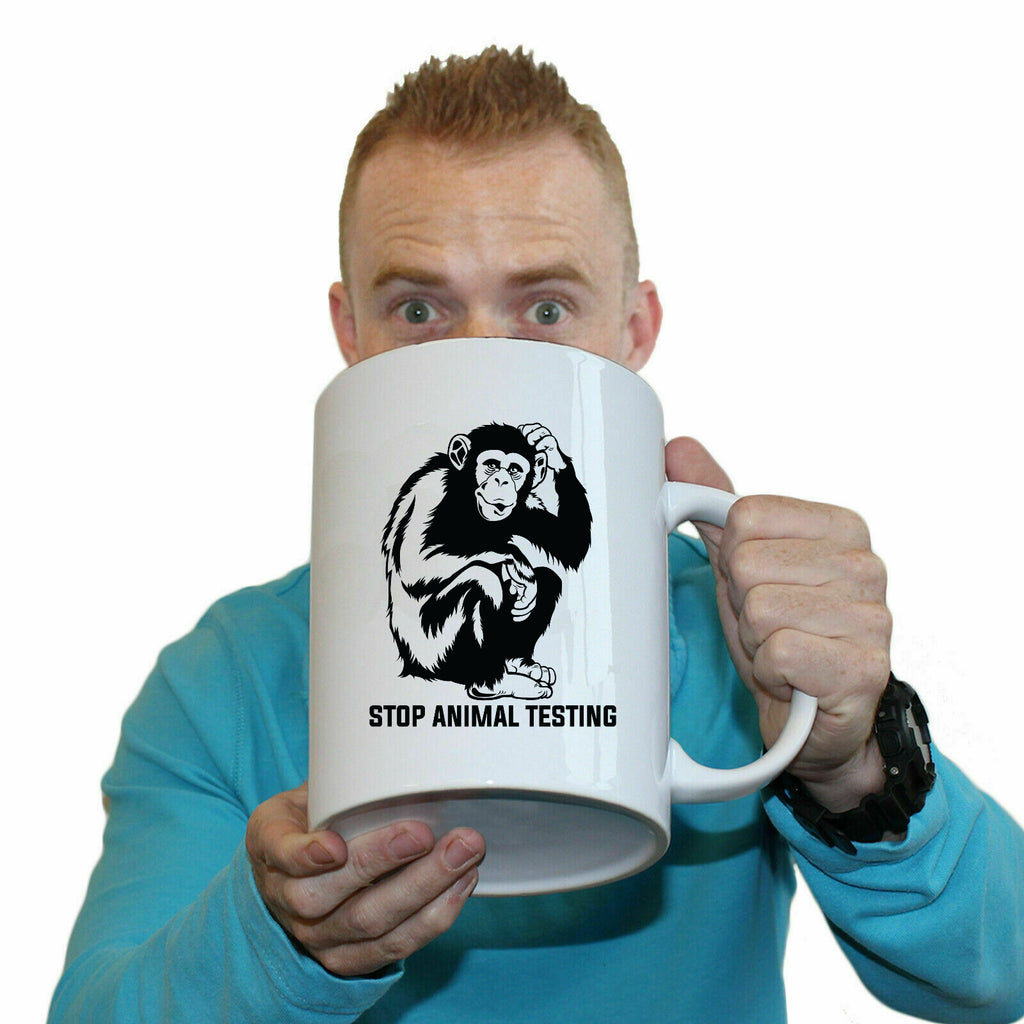 Stop Testing Animals Monkey - Funny Giant 2 Litre Mug