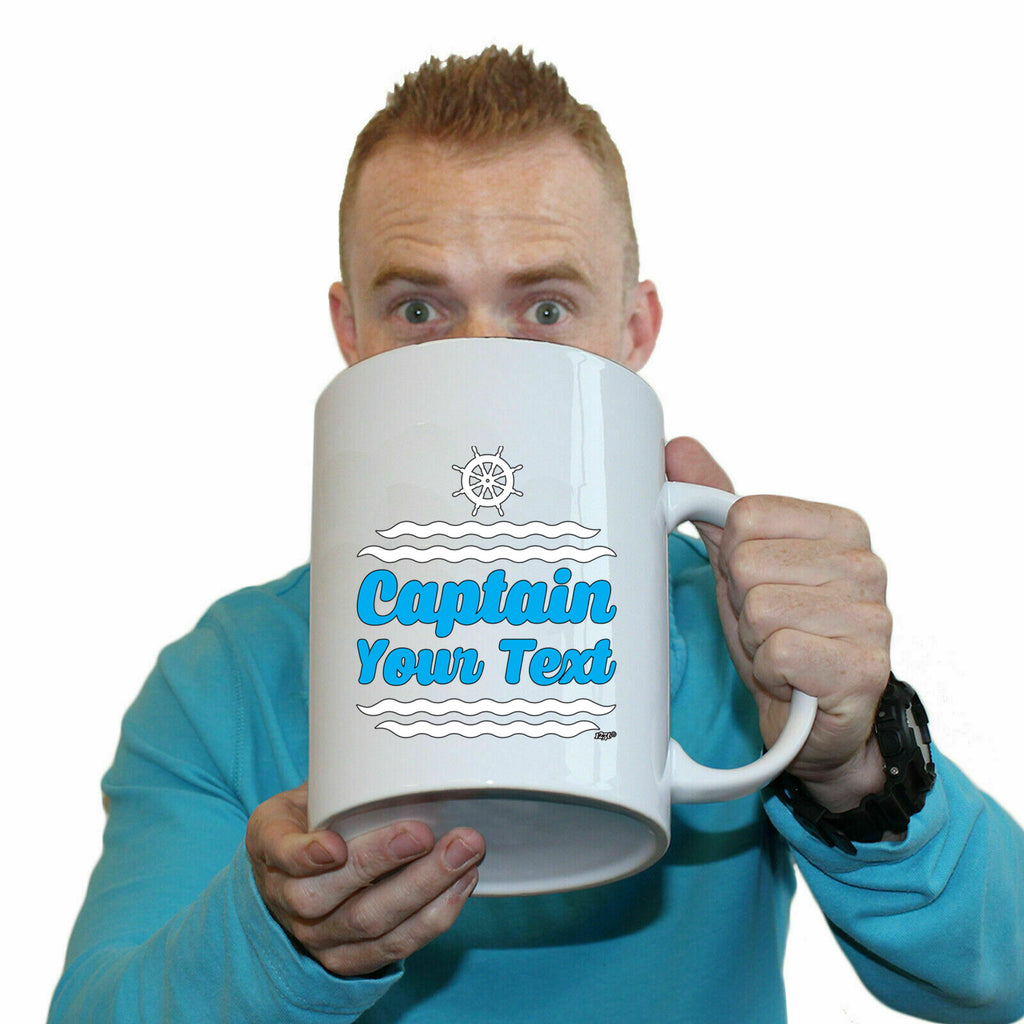 Captain Your Text Personalised - Funny Giant 2 Litre Mug Cup