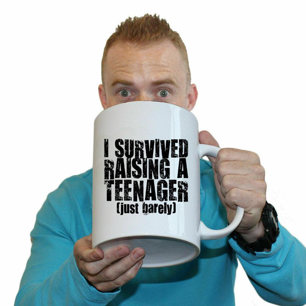 Survived Raising A Teenager - Funny Giant 2 Litre Mug