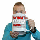 Skydiving Skydiver Because Bass Job Title - Funny Giant 2 Litre Mug
