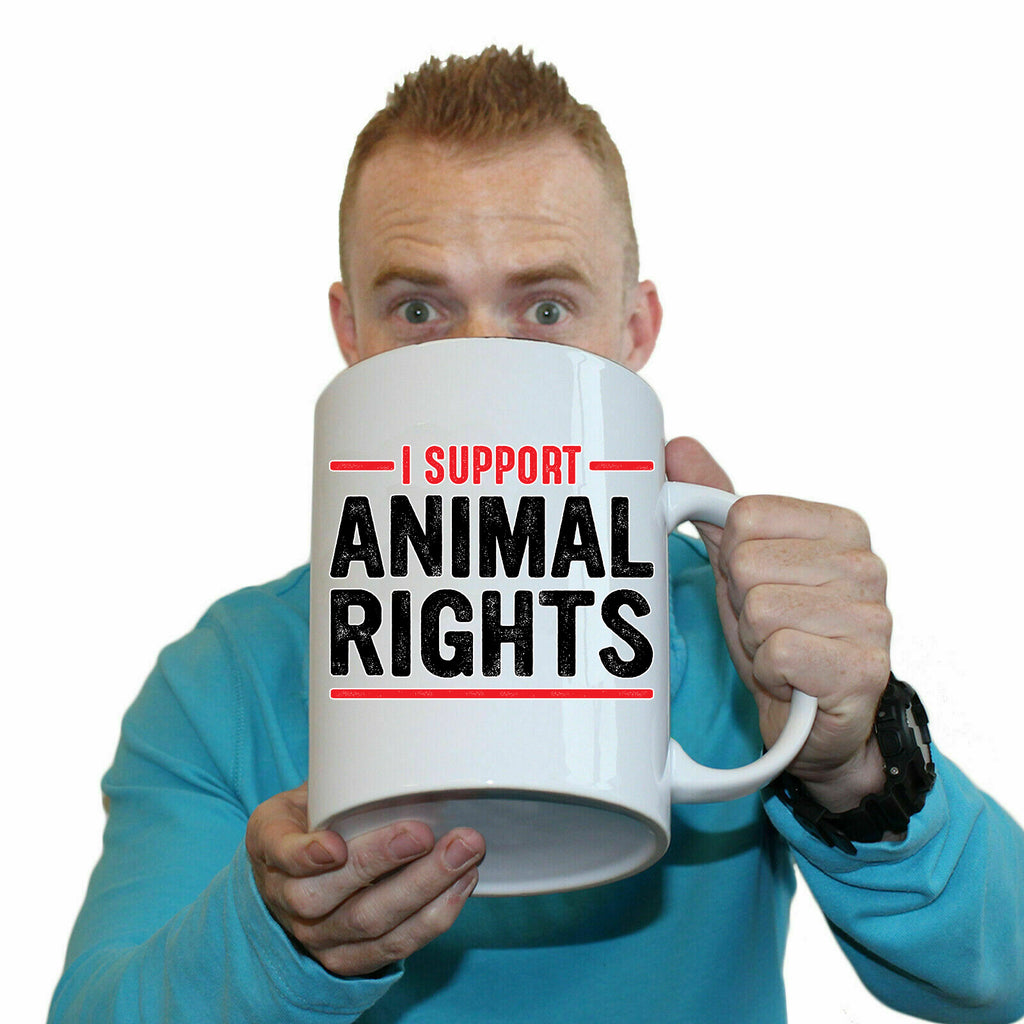I Support Animal Rights Vegan - Funny Giant 2 Litre Mug
