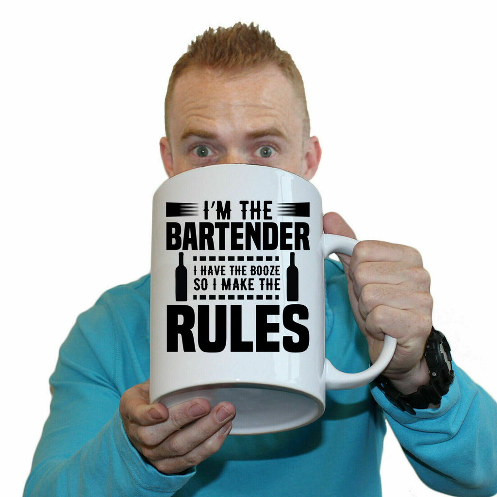 I Am The Bartender I Make The Rules Alcohol - Funny Giant 2 Litre Mug