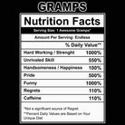 Gramps Nutrition Facts - Mens 123t Funny T-Shirt Tshirts