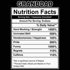 Granddad Nutrition Facts - Mens 123t Funny T-Shirt Tshirts