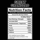 Great Granddad Nutrition Facts - Mens 123t Funny T-Shirt Tshirts
