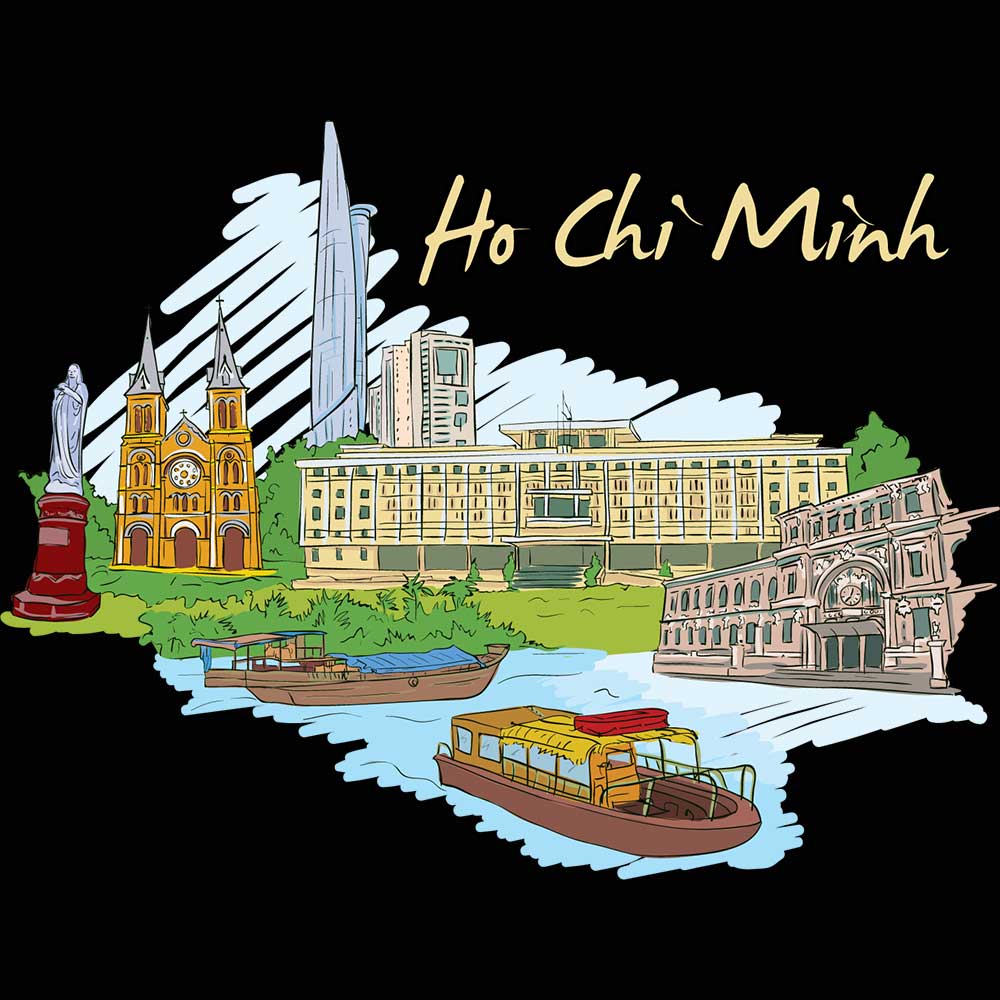 Ho Chi Minh North Vietnam Country Flag Destination - Mens 123t Funny T-Shirt Tshirts