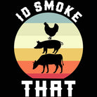 Id Smoke That Retro Sun  Bbq Chef Dad - Mens 123t Funny T-Shirt Tshirts