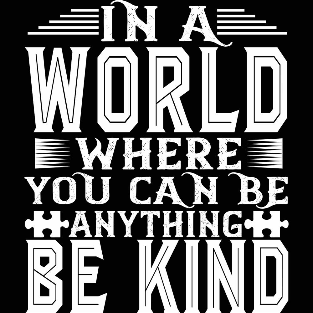 In A World Be Kind Autism - Mens 123t Funny T-Shirt Tshirts