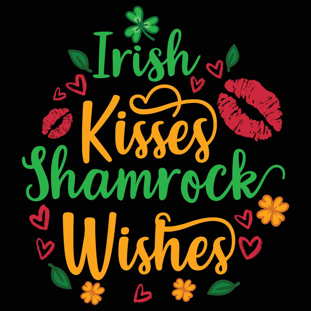 Irish Kisses Shamrock Wishes St Patricks Day Ireland - Mens 123t Funny T-Shirt Tshirts