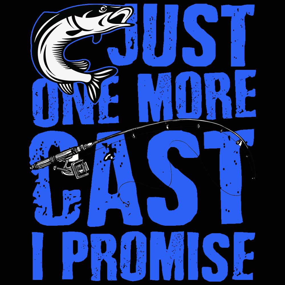 Just One More Cast Fishing Fish - Mens 123t Funny T-Shirt Tshirts