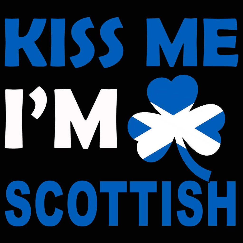 Kiss Me Im Scottish Scotland Flag Lucky - Mens 123t Funny T-Shirt Tshirts