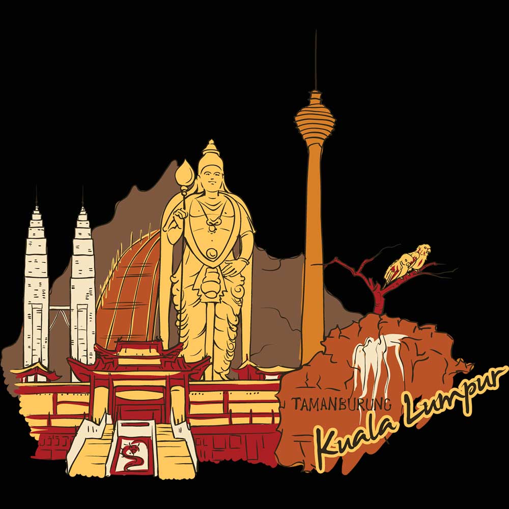 Kuala Lumpur Malaysia Country Flag Destination - Mens 123t Funny T-Shirt Tshirts