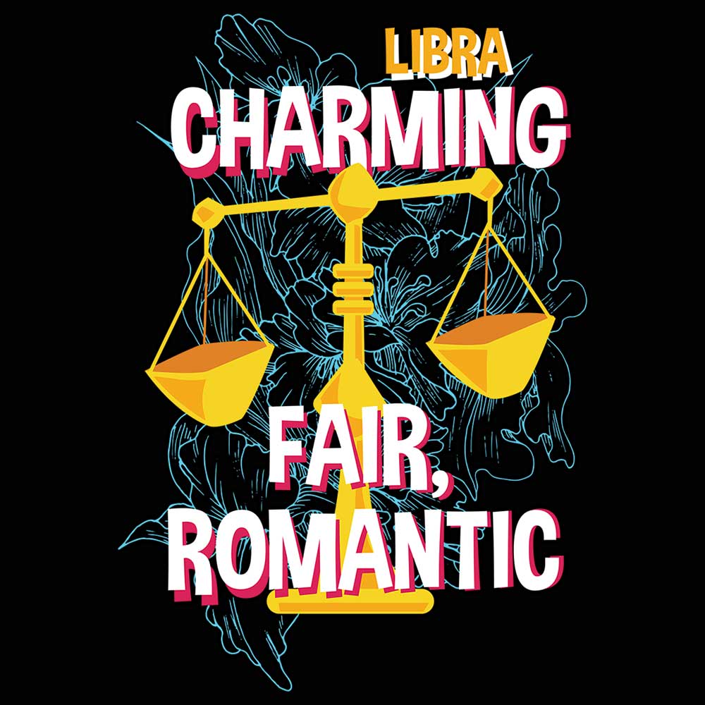 Libra Star Sign Charming Fair Romantic - Mens 123t Funny T-Shirt Tshirts
