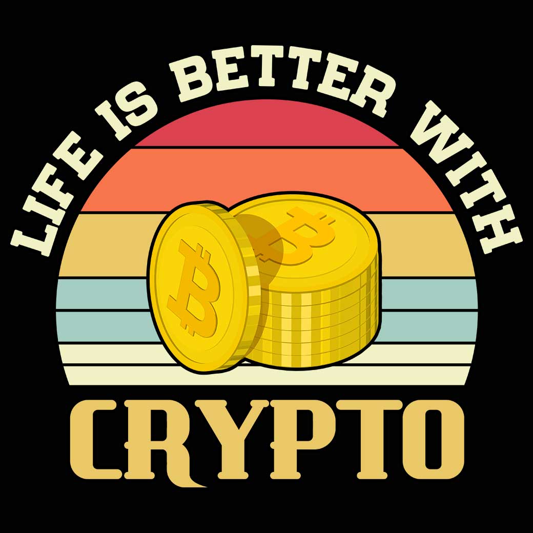 Life Is Better With Crypto Bitcoin - Mens 123t Funny T-Shirt Tshirts