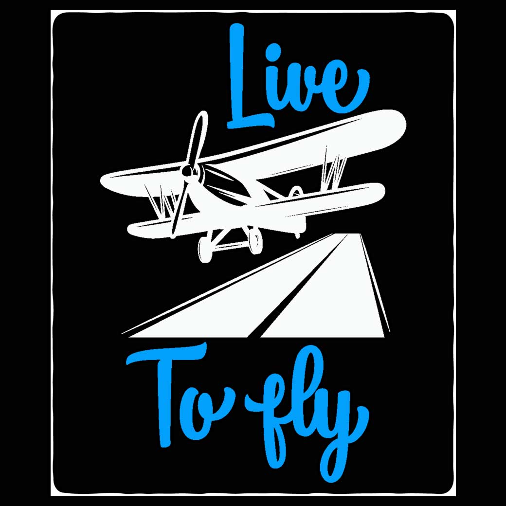 Live To Fly Plane Aviation Pilot - Mens 123t Funny T-Shirt Tshirts