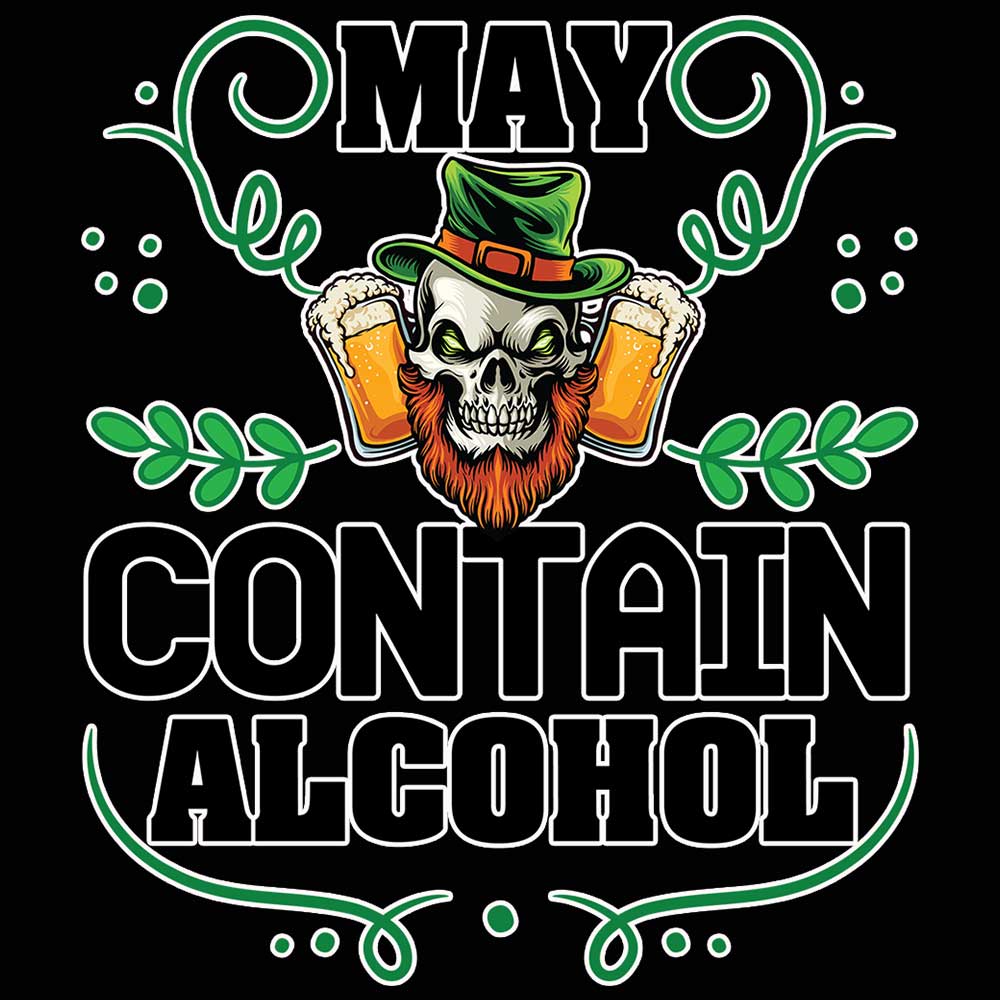 May Contain Alcohol Irish St Patricks Day Ireland - Mens 123t Funny T-Shirt Tshirts