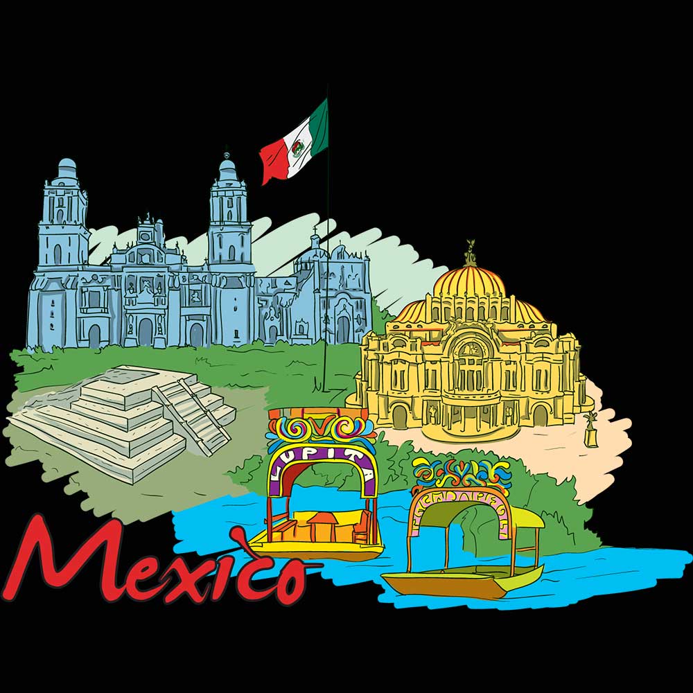 Mexico North America Country Flag Destination - Mens 123t Funny T-Shirt Tshirts