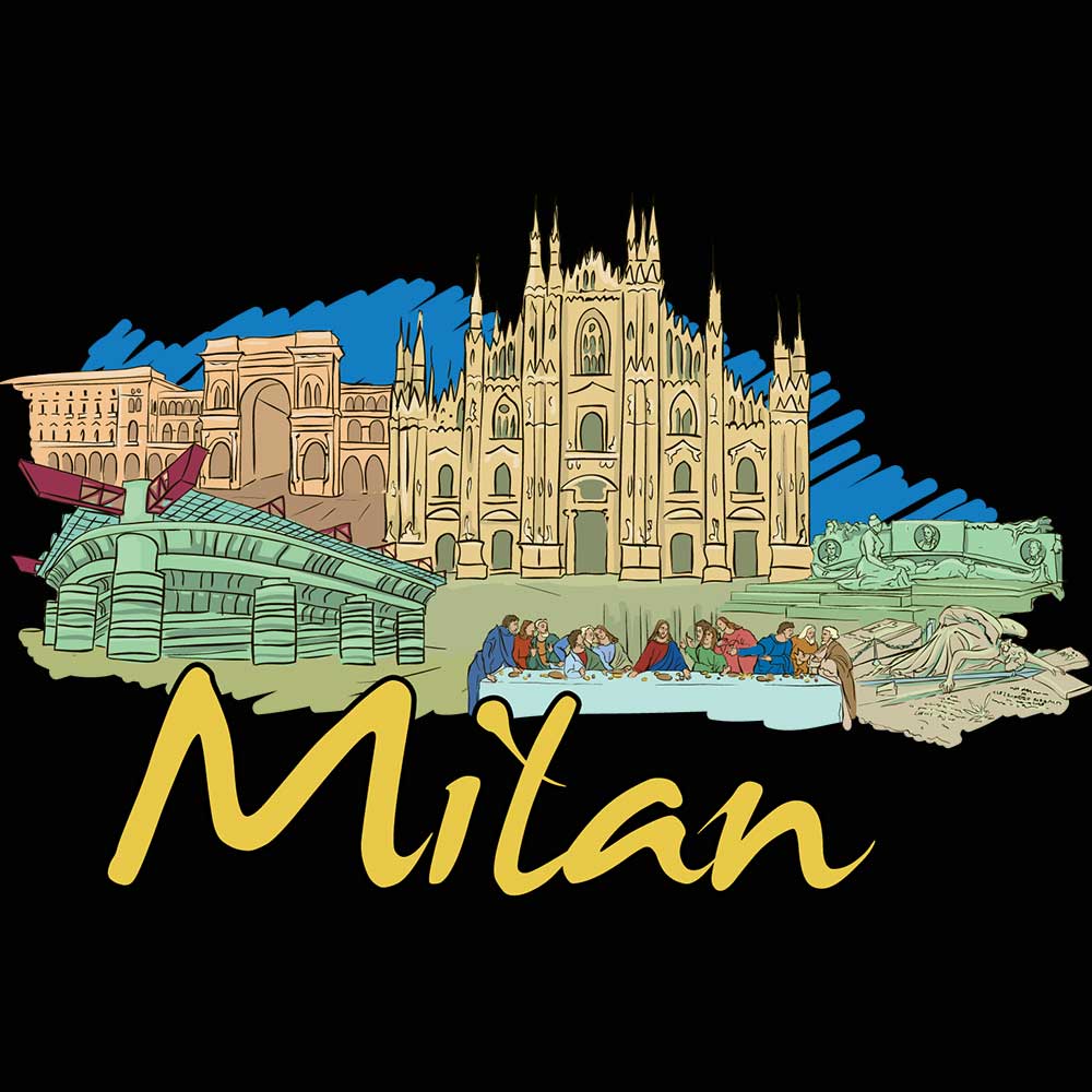 Milan Italy Country Flag Destination - Mens 123t Funny T-Shirt Tshirts