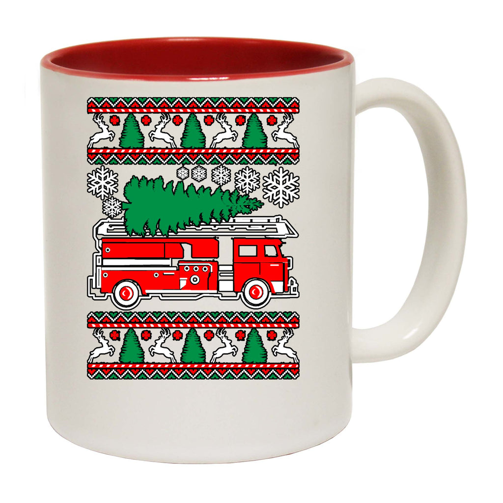 Fire Fighter Engine Christmas Xmas - Funny Coffee Mug