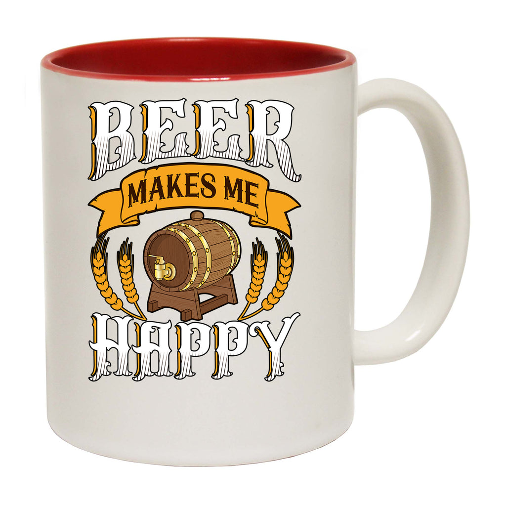Beer Makes Me Happt Alcohol - Funny Coffee Mug