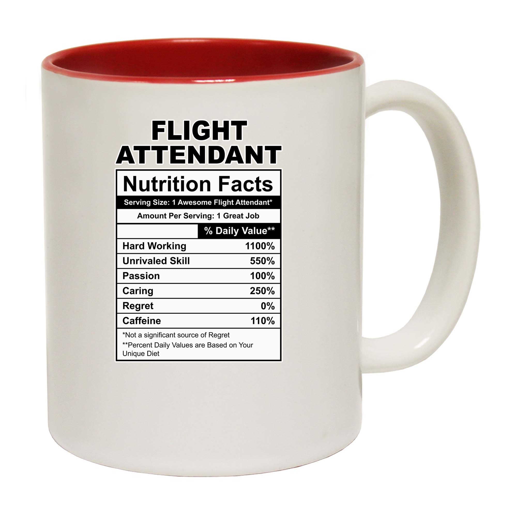 Flight Attendant Nutrition Facts - Funny Coffee Mug