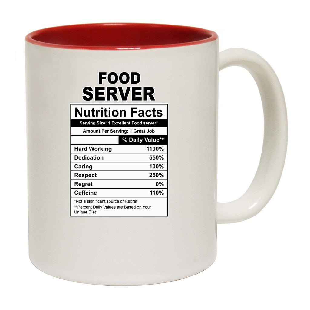 Food Server Nutrition Facts - Funny Coffee Mug