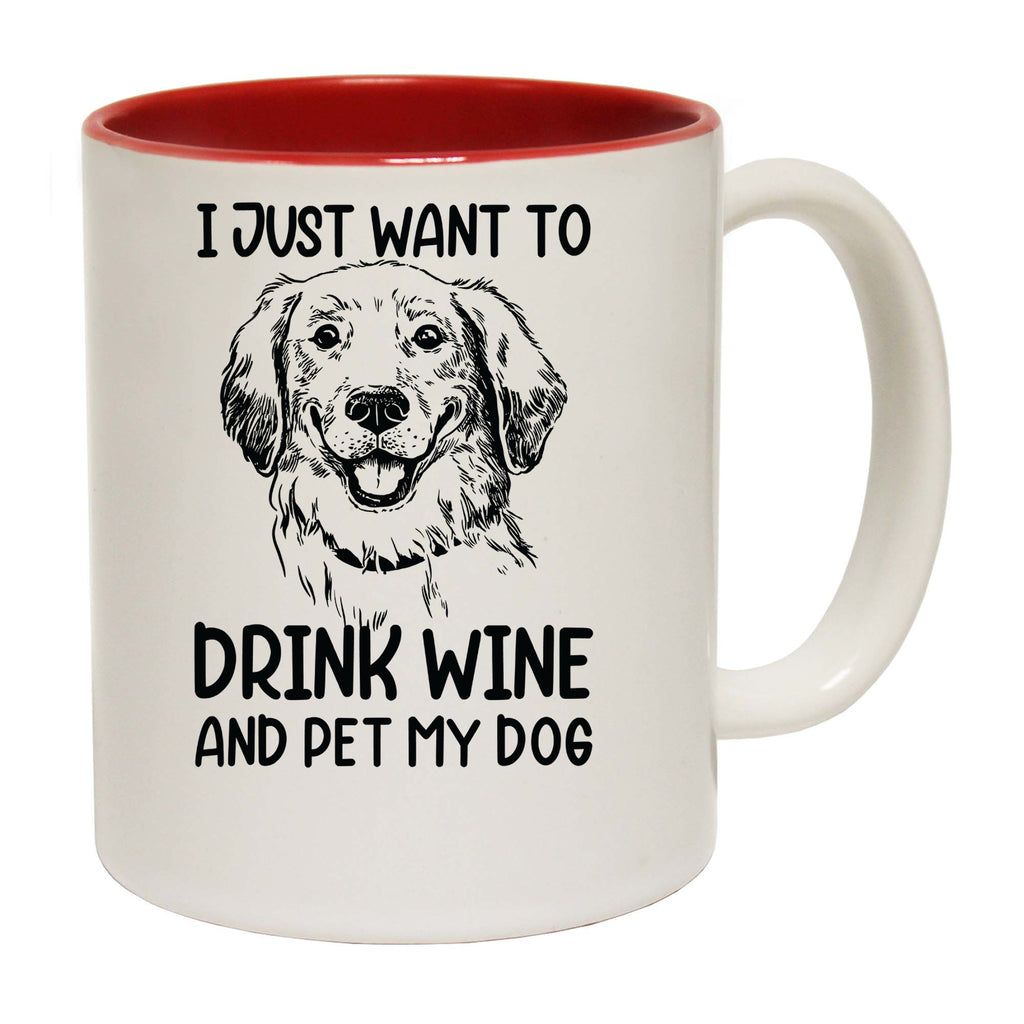 Srink Wine And Pet My Dog Dogs Animal - Funny Coffee Mug