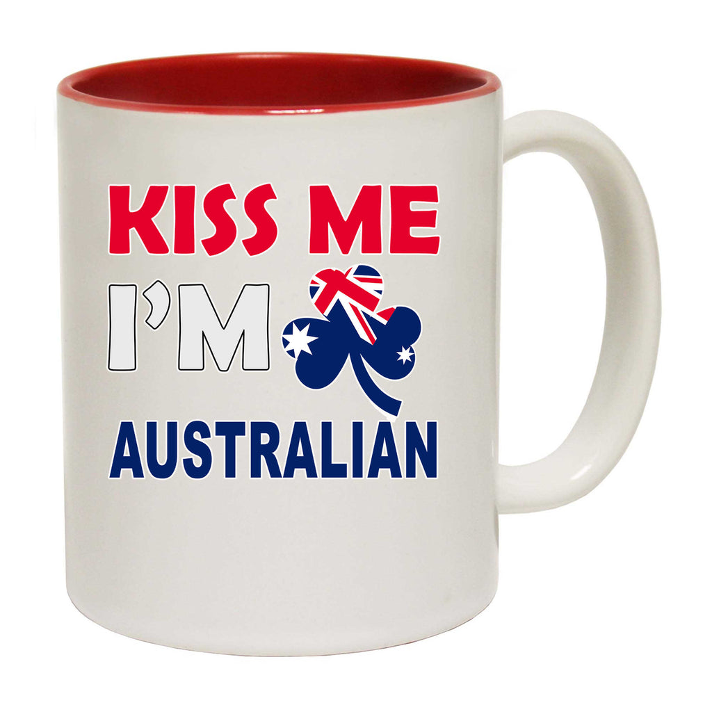 Kiss Me Im Australian Australia Flag Ozzie - Funny Coffee Mug