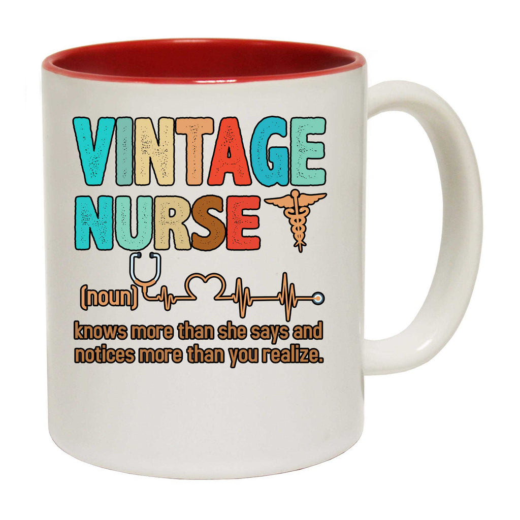 Vintage Nurse Noun Knows More - Funny Coffee Mug
